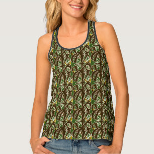 Abstract w/ Green Back Tank Top
