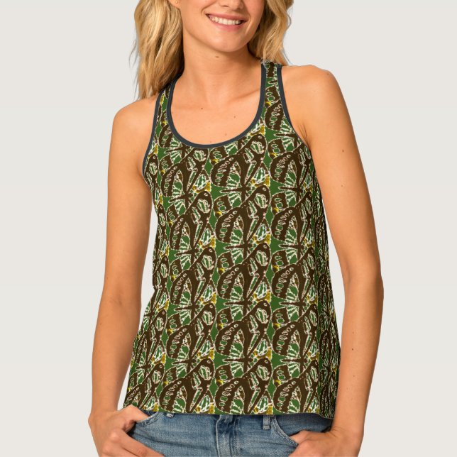 Abstract w/ Green Back Tank Top (Front)