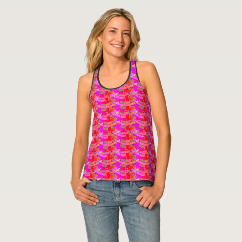 Abstract w Pink _ Tank Top _ Womans