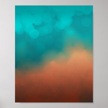 Abstract Wall Art Blue Teal Turquoise Color