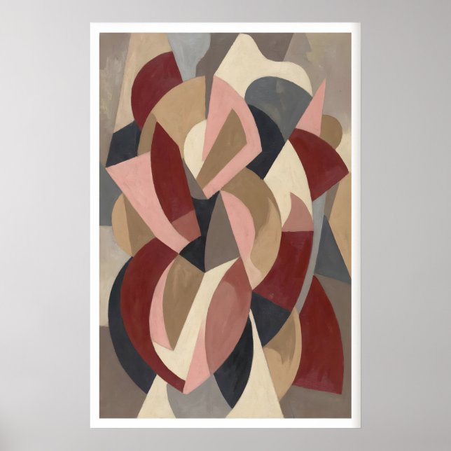 Abstract Wall Art Geometric Curved Bands and (Front)