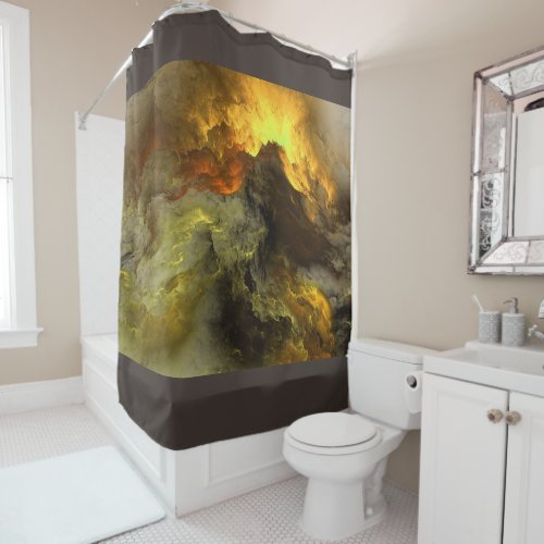 Abstract Warm Colored Clouds _ Shower Curtain