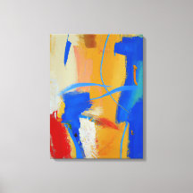 Abstract warm colorful AI art canvas