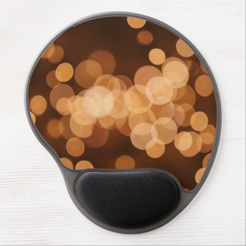 Abstract Warm Gold Bokeh Night Lights Gel Mouse Pad