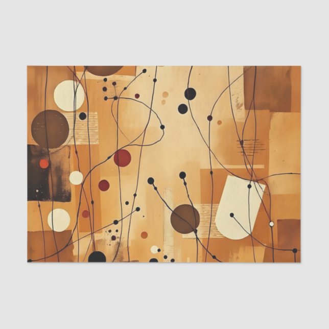 Abstract Warm Minimalist Layers Tissue Paper (Front)