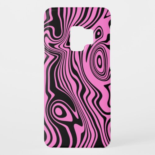 Abstract Warped Black and Pink Custom Colors Case_Mate Samsung Galaxy S9 Case