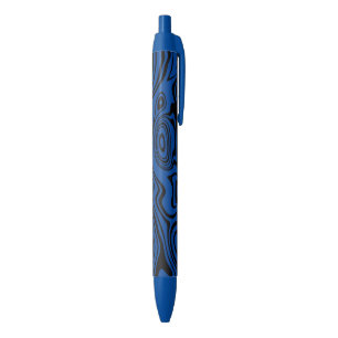 Abstract Warped Black & Blue Lines - Customizable Pen
