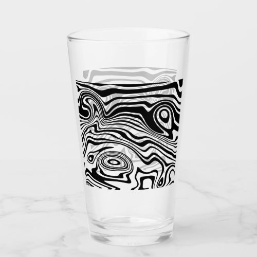 Abstract Warped Black  White Lines _ Customizable Glass
