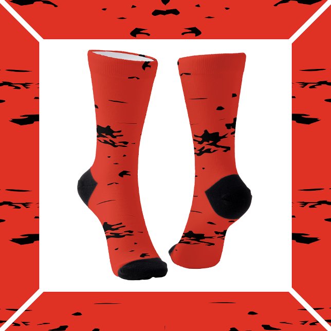 Abstract Washi in Red and Black Socks (Creator Uploaded)
