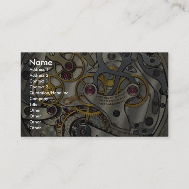 Abstract Watch gears Business Card (Front)