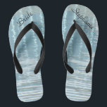 Abstract Water Bride Wedding Custom Flip Flops<br><div class="desc">These personalized, comfortable Bride Flip Flops are a simple, elegant, and chic gift for members of the Bridal Party - Bride, Bridesmaid, Maid of Honor ... They will add to the festivities of your wedding day, bachelorette party, or other celebration. Great by the beach! Easy to customize name and title....</div>