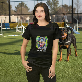 Abstract Water Color Rottweiler Family Pet Tri-Blend Shirt