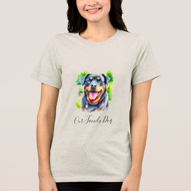 Abstract Water Color Rottweiler Family Pet Tri-Blend Shirt (Front)
