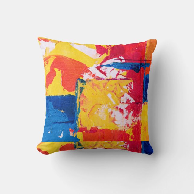 Abstract water color Vibrant  Throw Pillow (Front)