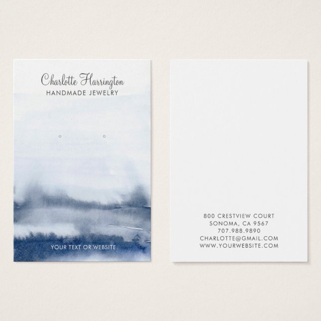 Abstract Water Earring Jewelry Display Card (Front & Back)