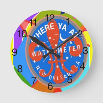 Abstract Water Meter Round Clock by figstreetstudio at Zazzle