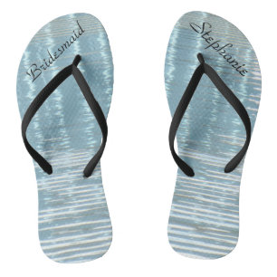 Abstract Water, Name, Bridesmaid Wedding  Flip Flops