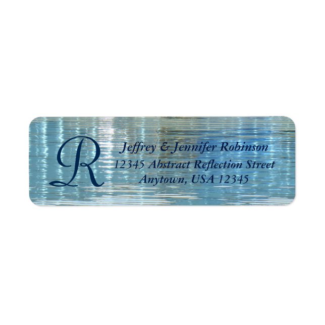 Abstract Water Reflection Monogram Return Address Label (Front)