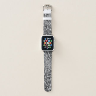 Abstract Water Ripples: Black & White Faux Marble Apple Watch Band