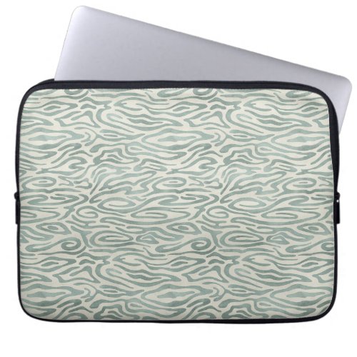 Abstract water surface sage green laptop sleeve