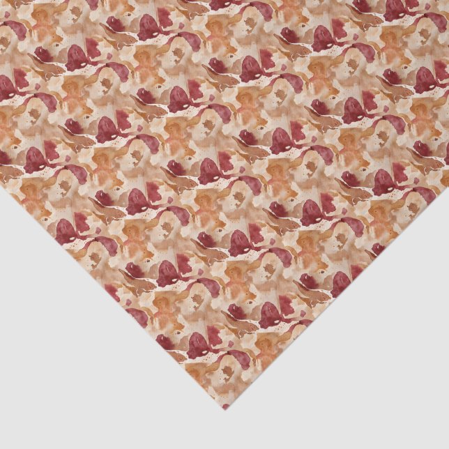 Abstract Watercikir Pattern in Warm Autumn Colors Tissue Paper (Detail)