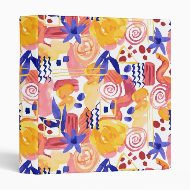 Abstract Watercolor 3 Ring Binder (Front/Spine)