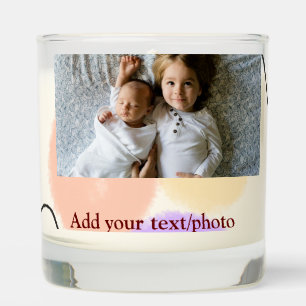 Abstract watercolor abstract shapes add text name scented candle