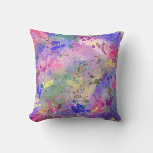 Abstract Watercolor Accent Pillow