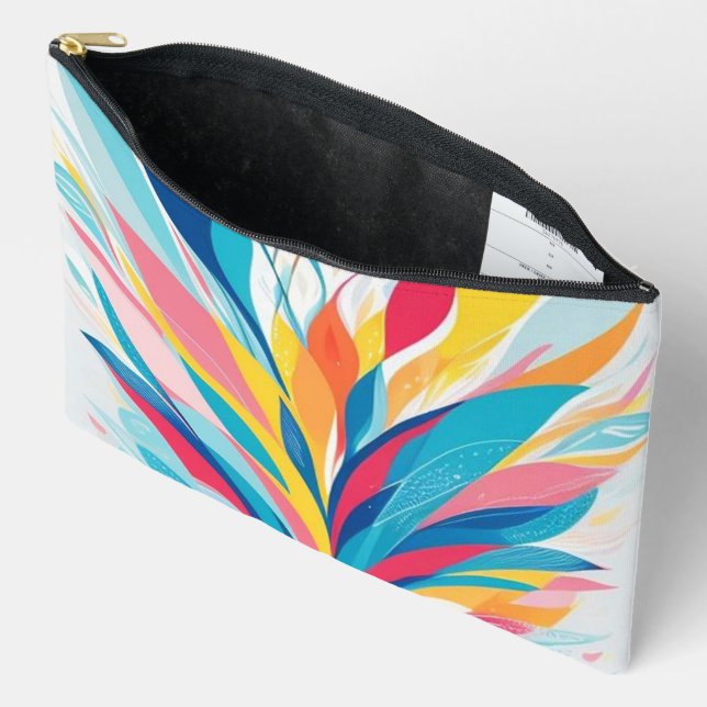 Abstract Watercolor  Accessory Pouch (Open)
