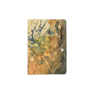 Abstract watercolor and old background passport holder