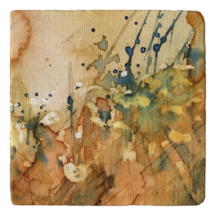 Abstract watercolor and old background trivet