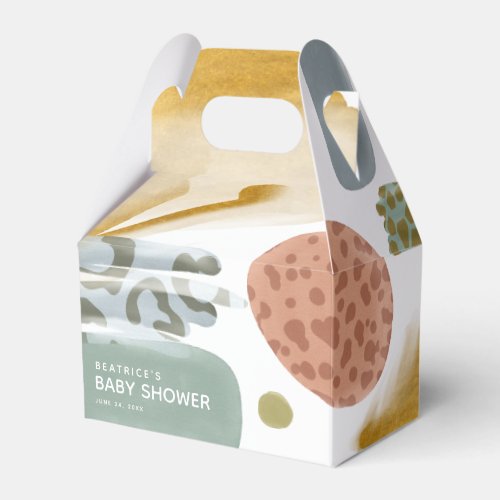 Abstract Watercolor Animal Paint Baby Shower Favor Boxes