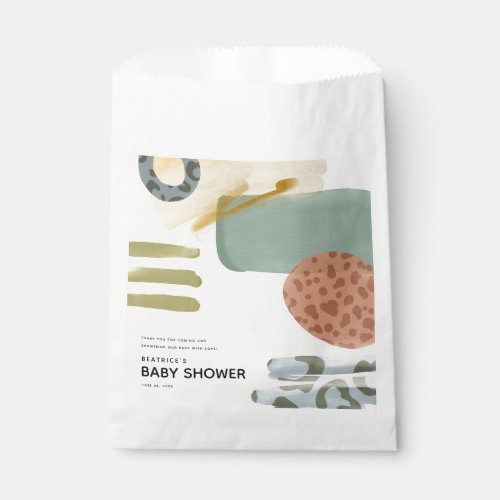 Abstract Watercolor Animal Print Paint Baby Shower Favor Bag