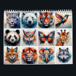 Abstract Watercolor Animals Calendar<br><div class="desc">Add some color to your home with this fun calendar featuring abstract geometric watercolor animals.</div>