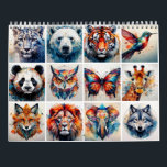 Abstract Watercolor Animals Calendar<br><div class="desc">Add some color to your home with this fun calendar featuring abstract geometric watercolor animals.</div>
