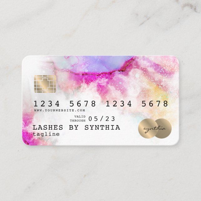 Abstract watercolor art Credit Card Style Gold (Front)