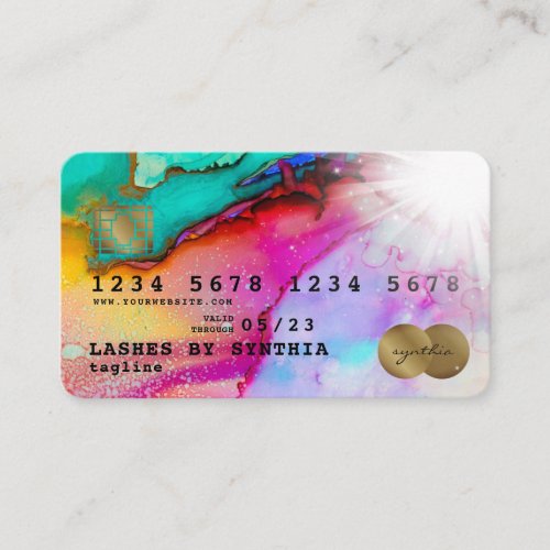 Abstract watercolor art Credit Card Style Gold