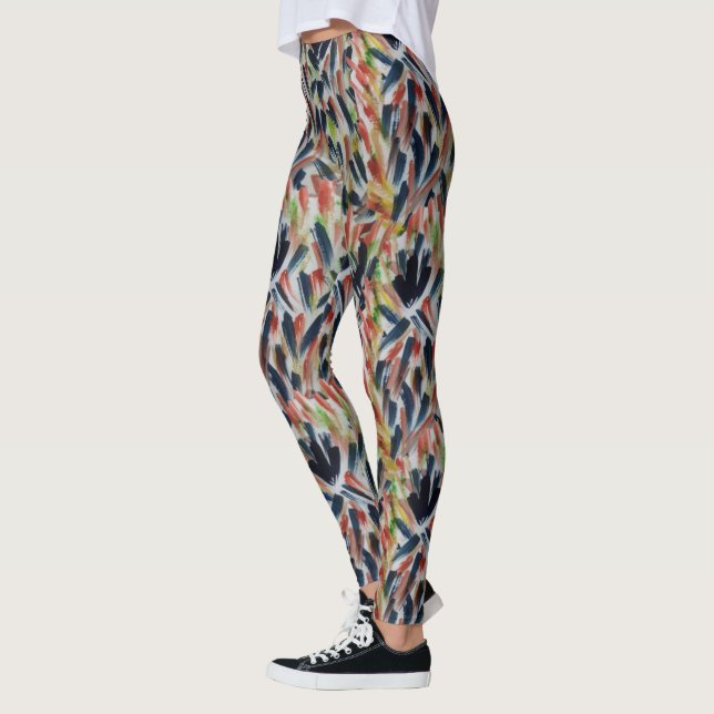 Abstract Watercolor Art Leggings (Left)