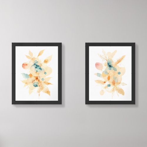 Abstract Watercolor Art Solid  Wall Art Sets