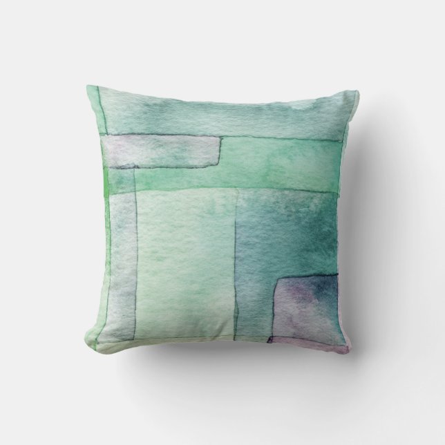 Abstract Watercolor Art Throw Pillow (Front)