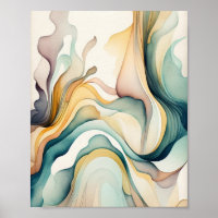 Abstract watercolor art waves. Modern flow motion