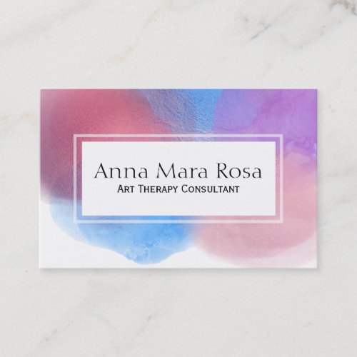  Abstract Watercolor Artistic Therapy Feminine Business Card