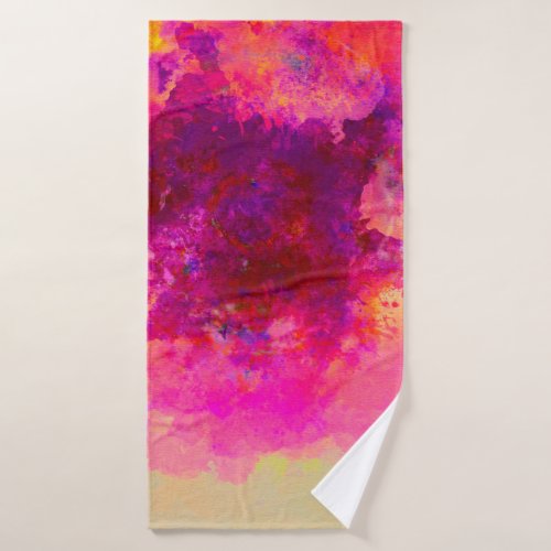 Abstract watercolor background Colorful texture  Bath Towel