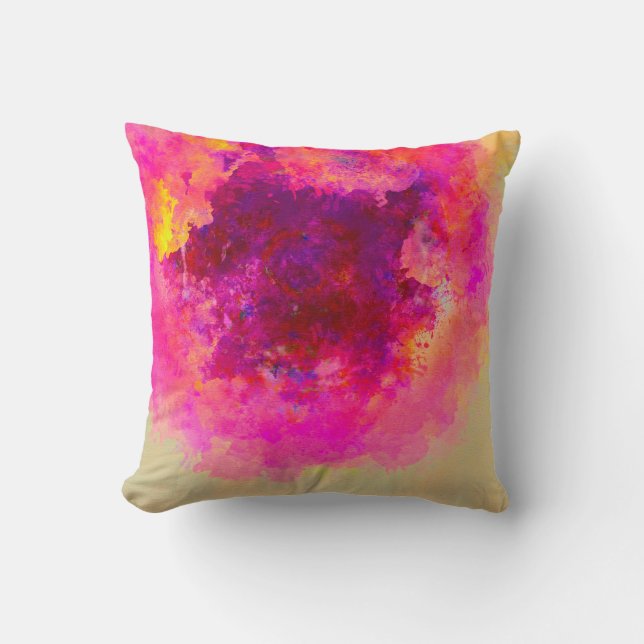Abstract watercolor background. Colorful texture.  Throw Pillow (Front)