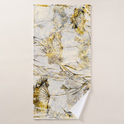 Abstract watercolor background dandelion juniper bath towel