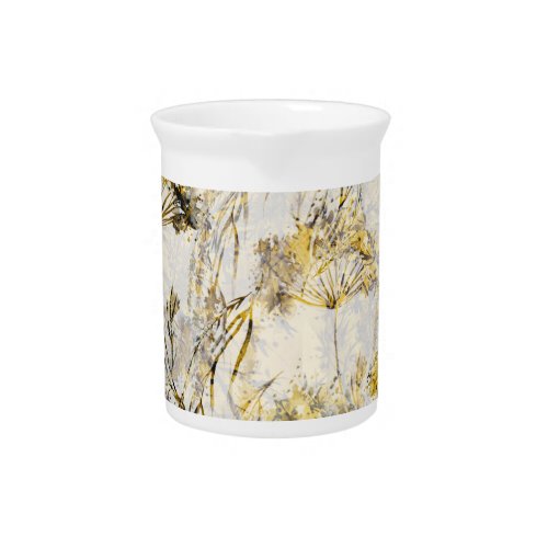Abstract watercolor background dandelion juniper beverage pitcher
