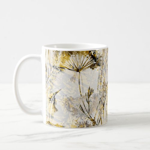 Abstract watercolor background dandelion juniper coffee mug