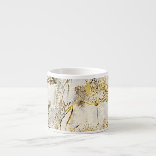 Abstract watercolor background dandelion juniper espresso cup