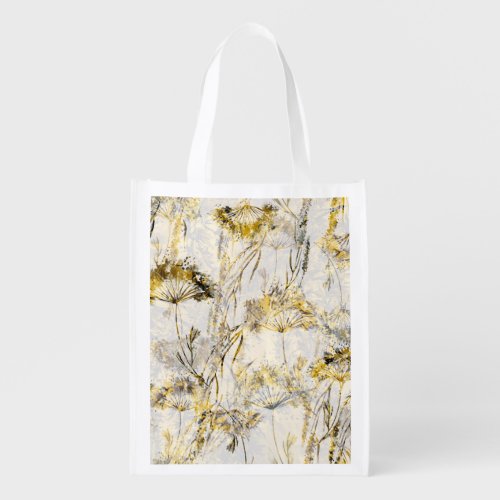Abstract watercolor background dandelion juniper grocery bag