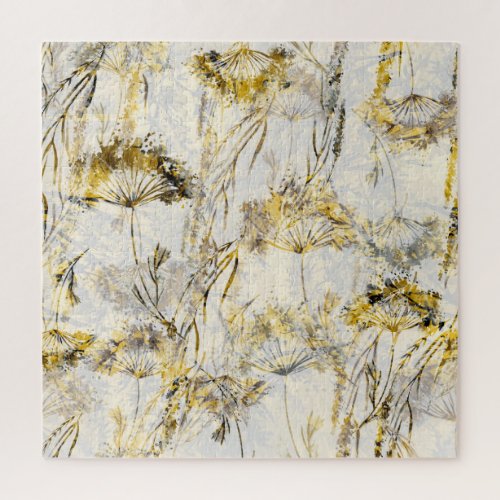 Abstract watercolor background dandelion juniper jigsaw puzzle
